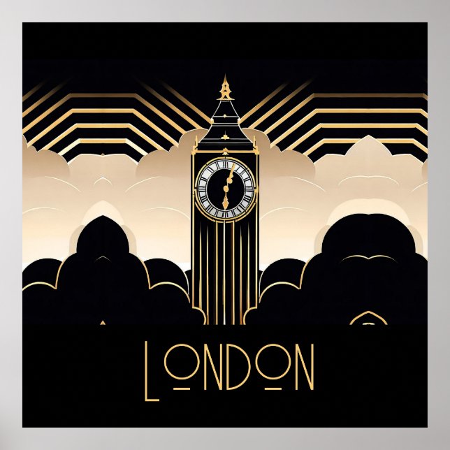 Póster Art Deco Big Ben (Frente)