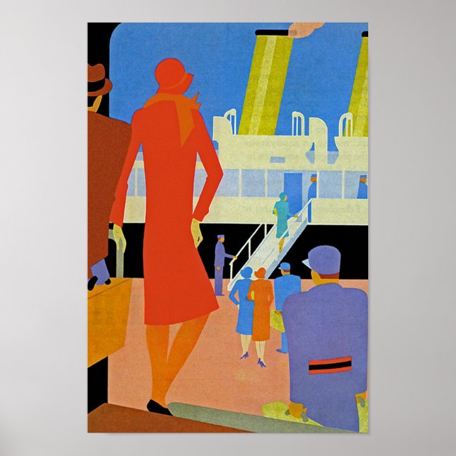 Póster Art Deco Boarding (Frente)