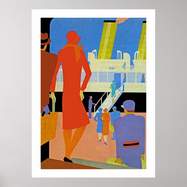 Póster Art Deco Boarding (Frente)