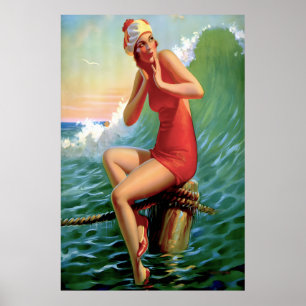 Póster Art Deco - Bonito de sentada