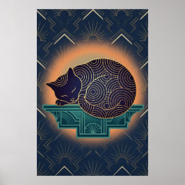 Póster Art Deco Cat Fish Trophy Wall Art