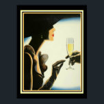 Póster Art Deco "Champagne" 12 x 16 Imprimir<br><div class="desc">Art Deco 12 x 16 Imprimir titulada Champagne</div>