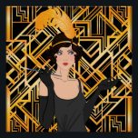 Póster art deco, chica de aletas, vintage, gran Gatsby, m<br><div class="desc">art deco,  chica de aletas,  vintage,  gran Gatsby,  moda,  elegante,  moderno,  de moda,  dorado,  negro</div>