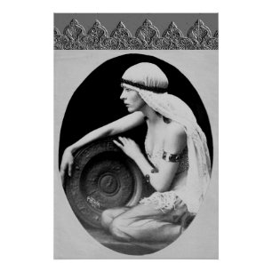 Poster Art Deco con bailarina de época