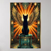 Art Deco Curled Sleeping Cat Wall Art