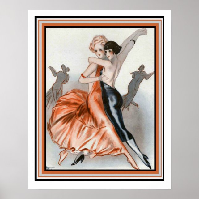 Póster Art Deco "Dance Le Deux" 16 x 20 Poster (Frente)