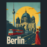 Póster Art Deco de Berlín<br><div class="desc">"Trasladate a la época dorada del glamour art déco de Berlín con nuestro arte mural vintage. Esta exquisita pieza capta la esencia de los años 2000 y muestra monumentos emblemáticos adornados con detalles de arte deco intrincados. La mezcla de líneas audaces y patrones geométricos rinde homenaje a la rica historia...</div>