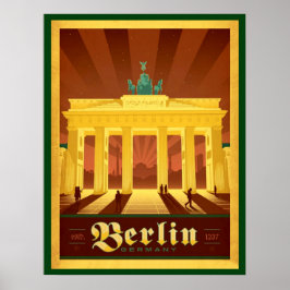 Póster Art Decó de Berlín en negro y oro