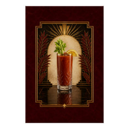 Póster Art Déco de Bloody Mary | Arte de Bar