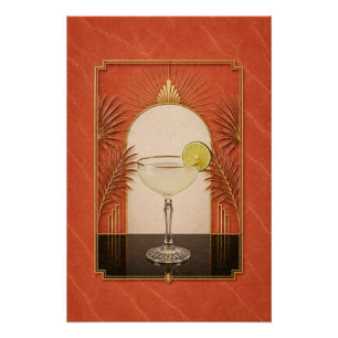 Póster Art Déco de Daiquiri Arte de Bar