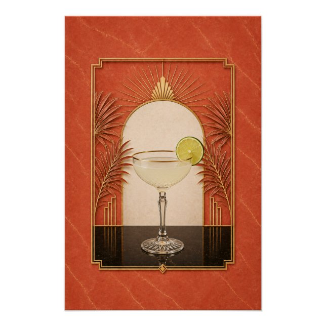 Póster Art Déco de Daiquiri | Arte de Bar (Anverso)