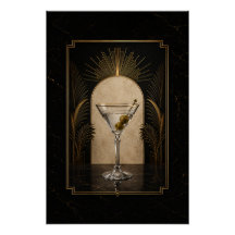 Póster Art Déco de Dirty Martini | Imprimible para