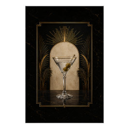 Póster Art Déco de Dirty Martini | Imprimible para