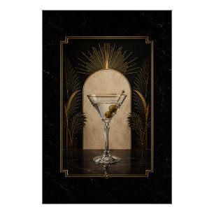 Póster Art Déco de Dirty Martini Imprimible para