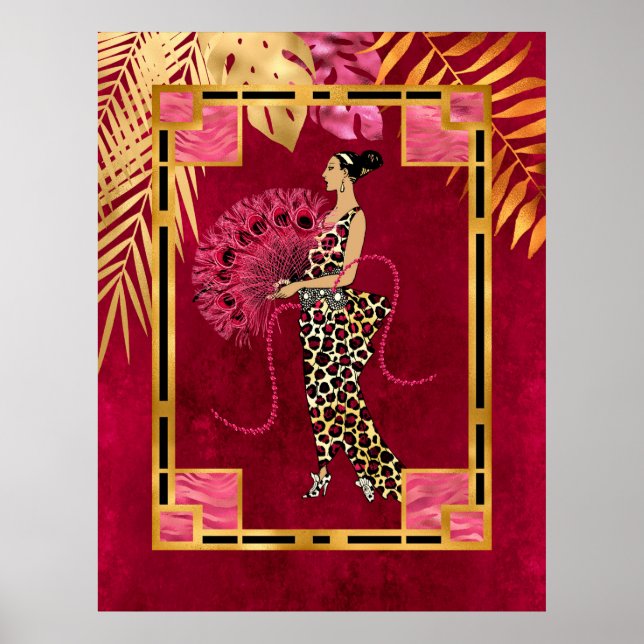 Póster Art Deco de estilo africano (Frente)