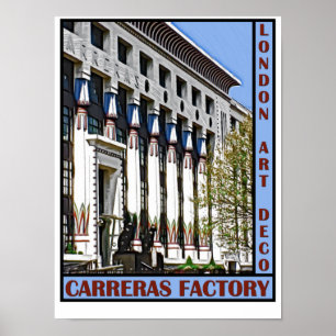Póster Art déco de Londres - fábrica de Carreras