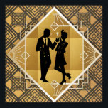 Póster Art Deco de los años 20. Flapper.<br><div class="desc">Un elegante poster Art Deco de los años 20. Cuenta con una mujer de estilo flapper y un caballero elegante.</div>