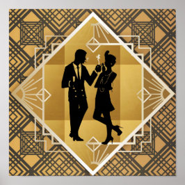 Póster Art Deco de los años 20. Flapper.