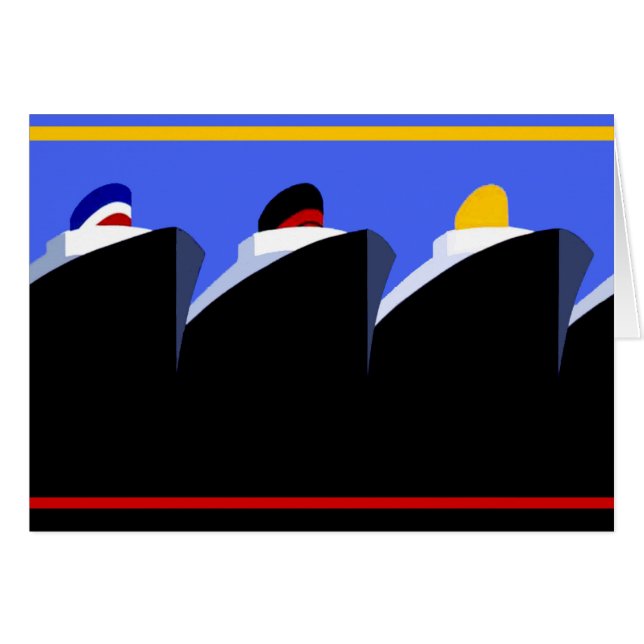 Poster Art Deco de los buques de crucero de época (Anverso (Horizontal))