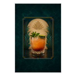 Póster Art Déco de Mai Tai | Arte de Bar