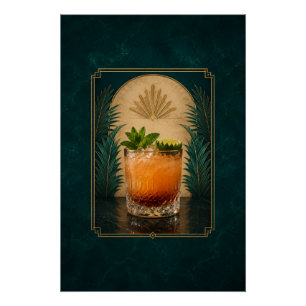 Póster Art Déco de Mai Tai Arte de Bar