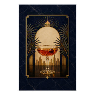 Póster Art Déco de Manhattan   Gatsby Speak imprim