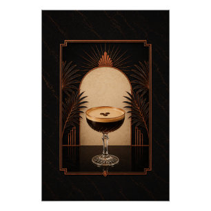 Póster Art Déco de Martini de Espresso   Café Impr
