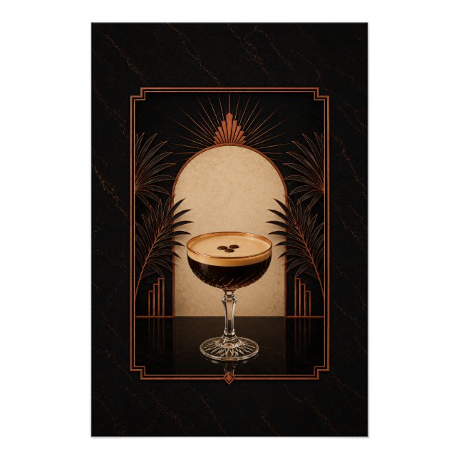 Póster Art Déco de Martini de Espresso | Café Impr (Anverso)