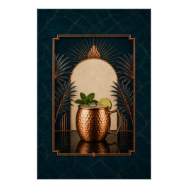 Póster Art Déco de Moscow Mule | Arte de Bar
