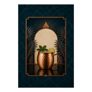 Póster Art Déco de Moscow Mule Arte de Bar