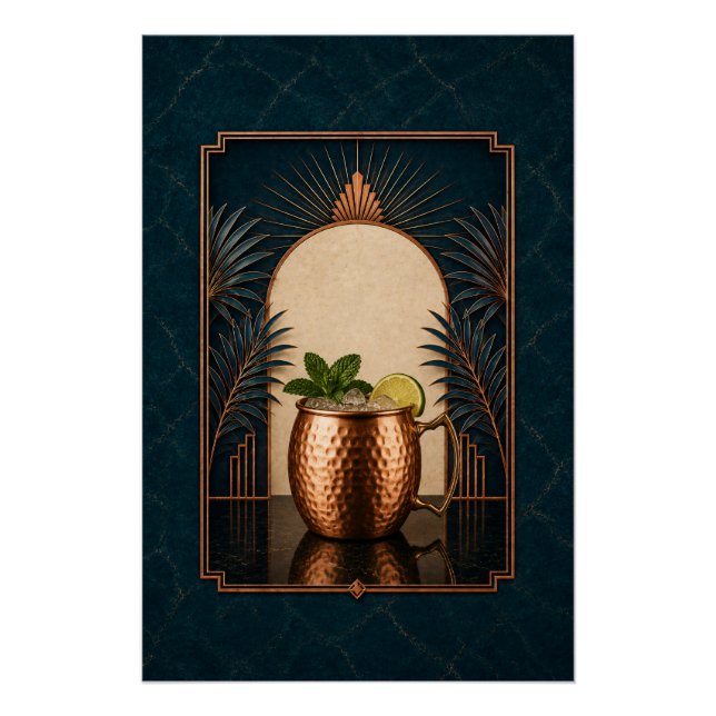 Póster Art Déco de Moscow Mule | Arte de Bar (Anverso)