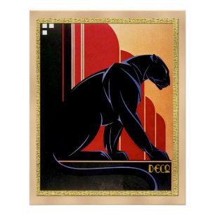 Poster Art Deco de Pantera Negra