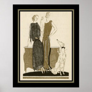 Póster Art déco de Pochoir de la moda del francés