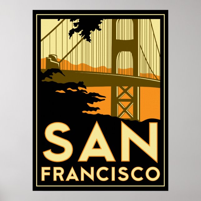 Póster Art Deco de San Francisco (Frente)