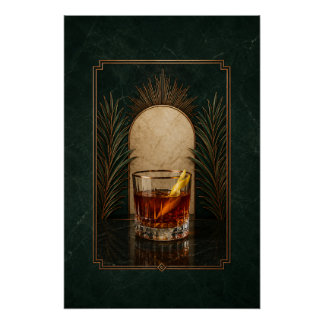 Póster Art Déco de Sazerac | Arte de Bar