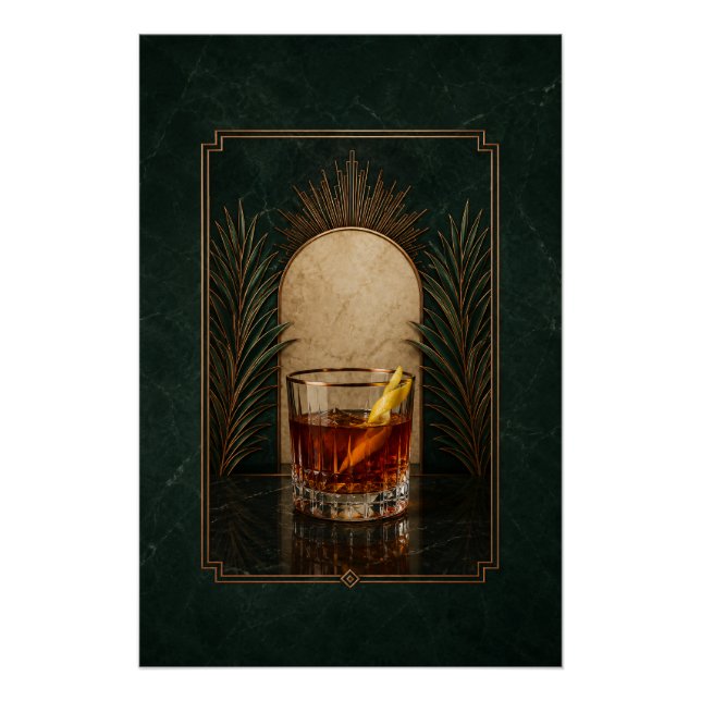 Póster Art Déco de Sazerac | Arte de Bar (Anverso)