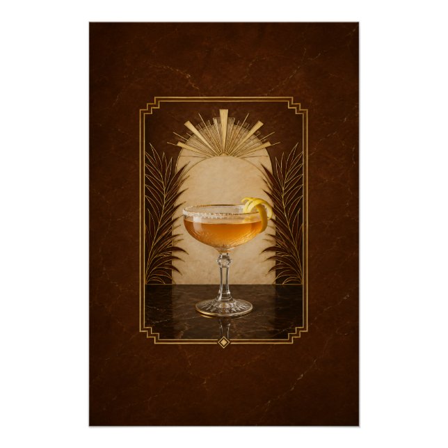 Póster Art Déco de Sidecar | Arte de Bar (Anverso)