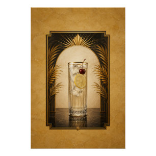 Póster Art Déco de Tom Collins Arte de Bar