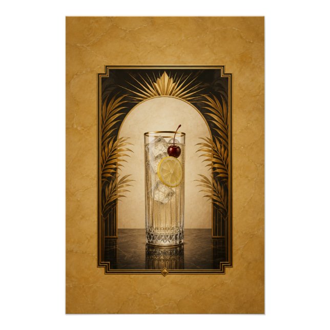 Póster Art Déco de Tom Collins | Arte de Bar (Anverso)