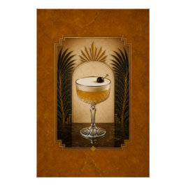 Póster Art Déco de Whiskey Sour | Arte de Bar