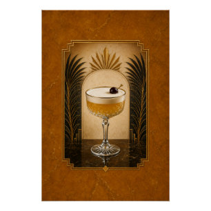 Póster Art Déco de Whiskey Sour Arte de Bar