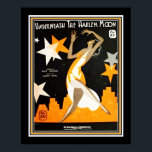 Póster Art Deco "Debajo de la luna de harlem"<br><div class="desc">1932,  portada musical Art Decó para "Under the Harlem Moon"</div>