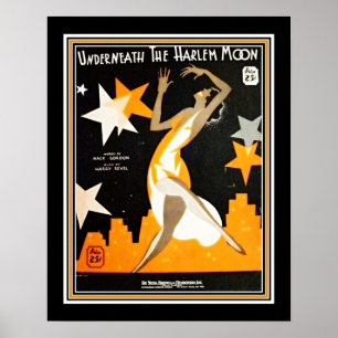 Póster Art Deco "Debajo de la luna de harlem"