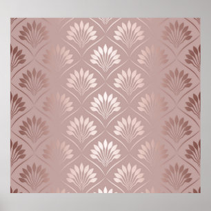 Póster Art Deco: Elegancia De Entramado De Oro.