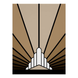 Póster Art deco en bronceado