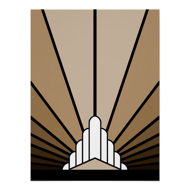 Póster Art deco en bronceado (Anverso)