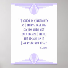 Póster Art deco en lila con cita cristiana