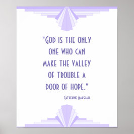 Póster Art deco en lila con un Poster de citas cristianas