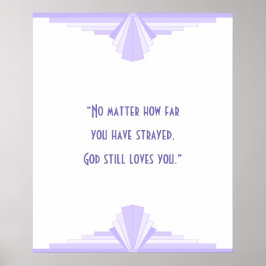 Póster Art deco en lila con un Poster de citas cristianas