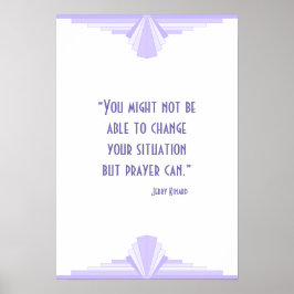 Póster Art deco en lila con un Poster de citas cristianas